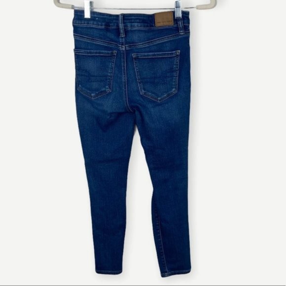 American Eagle Hi-Rise Distressed Jeggings Size 4 X-Short Stretch Denim Jeans - Picture 4 of 10